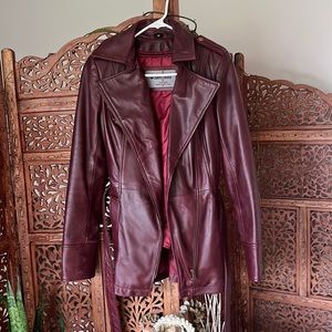 Whet blu leather jacket